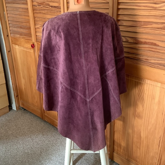 Bernardo purple lambskin leather poncho one-size-fits-all - Picture 4 of 12